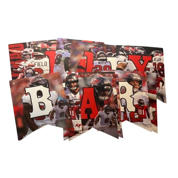 Tampa Bay Buccaneers Happy Birthday Party Banner & Cake Topper Set - Picture 2 of 7